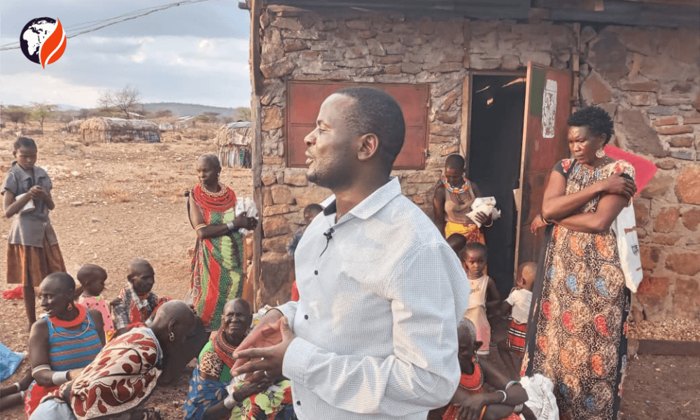 Bishop Gideon Mudenyo during missions and evangelism outreach in Samburu, Kenya
